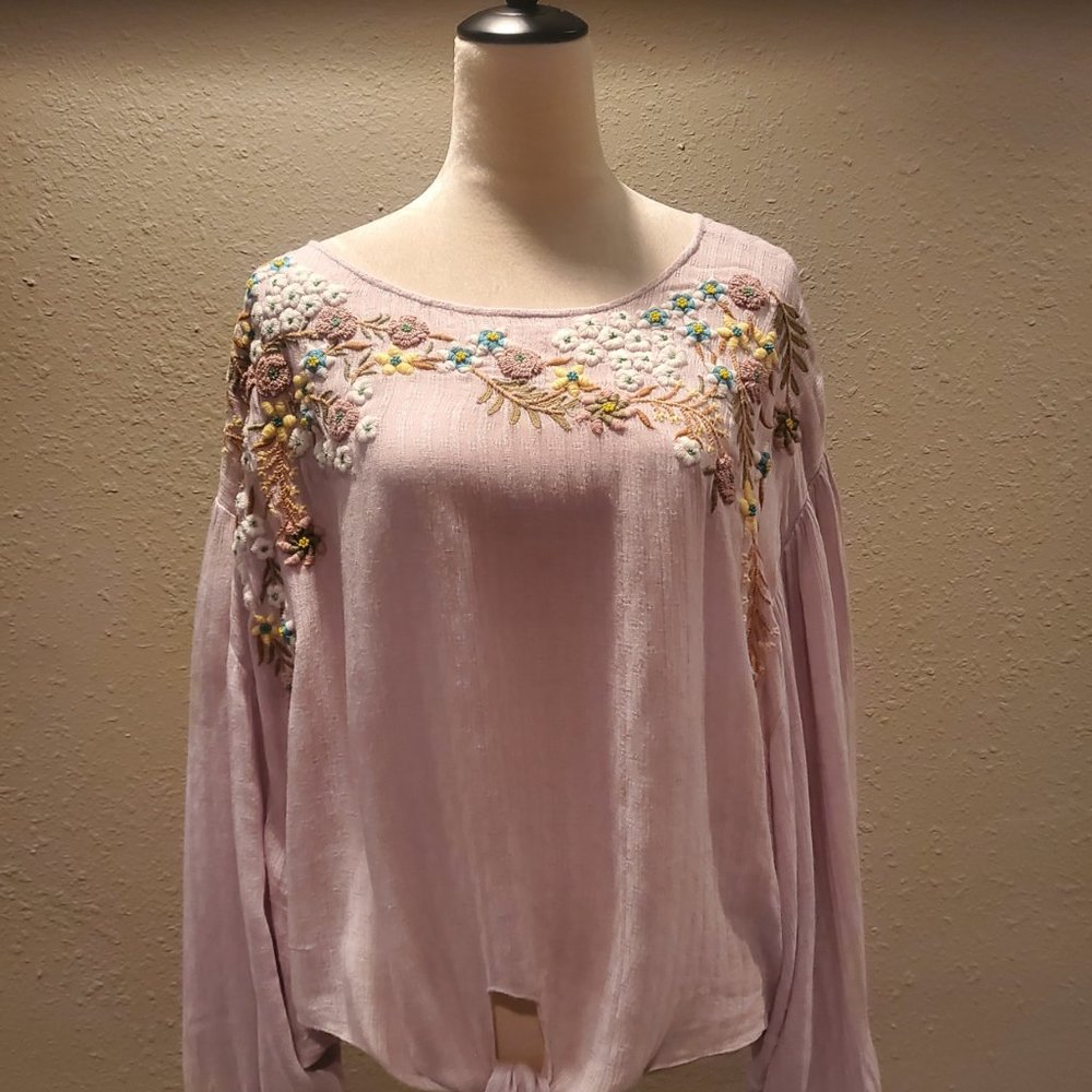 Freaking GORGEOUS Free People Embroidered Blouse - L